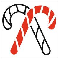 Candy Cane icon in red color vector