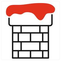 Snow Chimney icon in red color vector