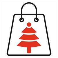 Christmas Shopping icon in red color vector