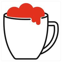 Hot Chocolate icon in red color vector