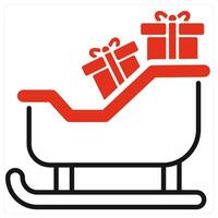 Sleigh icon in red color vector