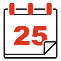 Christmas Calendar icon in red color vector