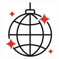 Mirror Ball icon in red color vector