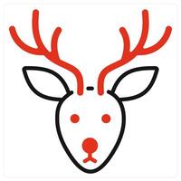 Reindeer icon in red color vector