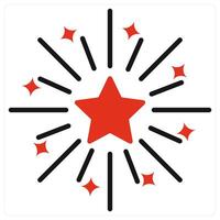 Firework icon in red color vector