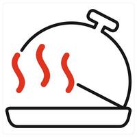 Dish icon in red color vector