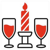 Dinner icon in red color vector