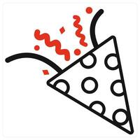 Party Popper icon in red color vector