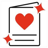 Greeting Card icon in red color vector