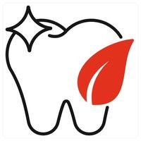 Clean Tooth icon in red color vector