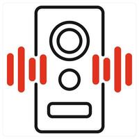 Music System icon in red color vector
