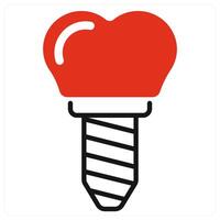 Tooth Implant icon in red color vector