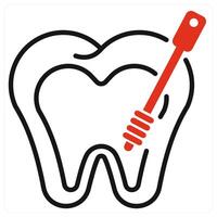 Root Canal icon in red color vector