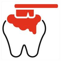 Brushing icon in red color vector
