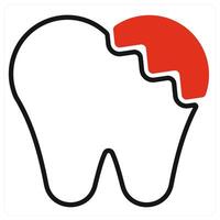 Broken Tooth icon in red color vector