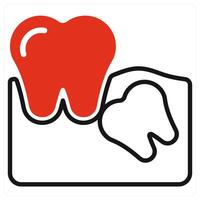 Wisdom Tooth icon in red color vector