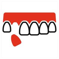 Tooth Loss icon in red color vector