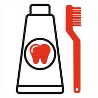 Toothpaste icon in red color vector