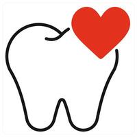 Tooth Health icon in red color vector