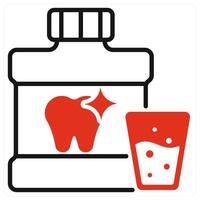 Mouthwash icon in red color vector