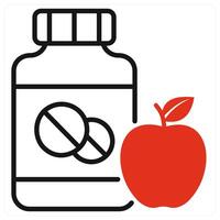 Vitamins icon in red color vector