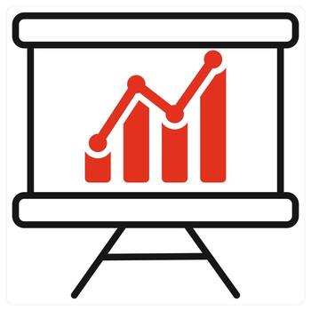 Presentation icon in red color vector