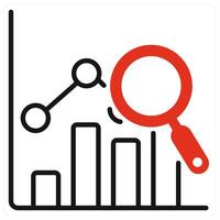 Forecasting icon in red color vector