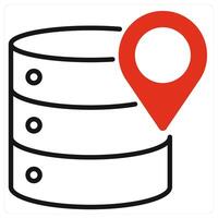 Data Tracking icon in red color vector