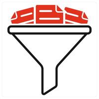 Filtering icon in red color vector