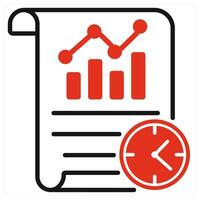Scheduler report icon in red color vector