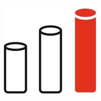 Bars icon in red color vector