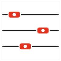 Slider icon in red color vector