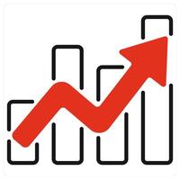 Growth Statistics icon in red color vector