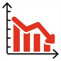Loss and failure icon in red color vector