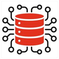 Data Generator icon in red color vector