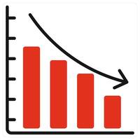 Loss icon in red color vector