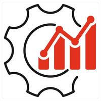 Optimization icon in red color vector