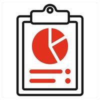Sale Report icon in red color vector
