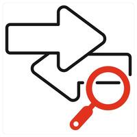 Traffic Analysis icon in red color vector