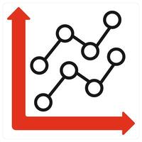 Statistic icon in red color vector