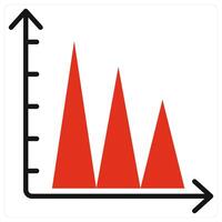 Graph icon in red color vector