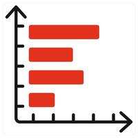 Horizontal Chart icon in red color vector