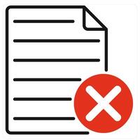 Delete File icon in red color vector