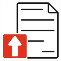 Upload File icon in red color vector