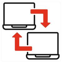 Data Sharing icon in red color vector
