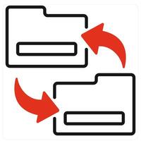 Exchange Files icon in red color vector