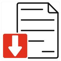 Download File icon in red color vector