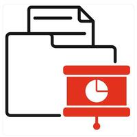Presentation File icon in red color vector