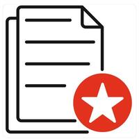 Favorite File icon in red color vector
