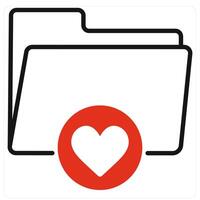 Favorite Folder icon in red color vector